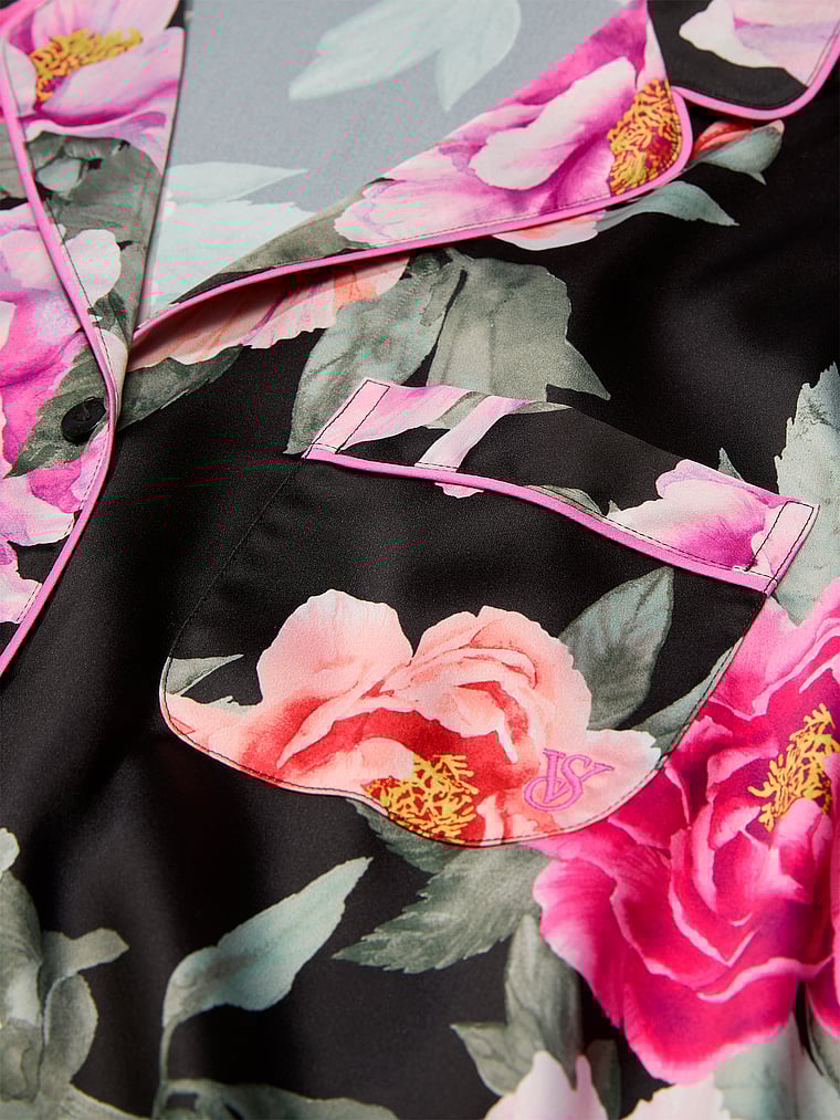 Glazed Satin Long Pajama Set