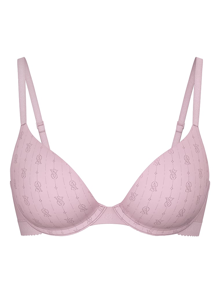 Pointelle Logo Lightly Lined Full-Coverage Bra