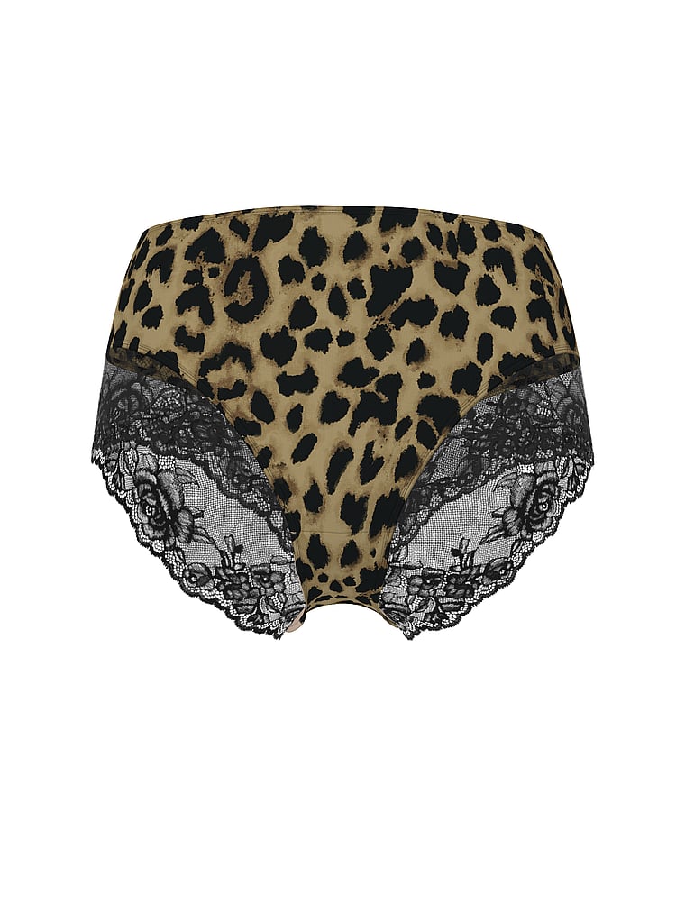 Lace-Trim High-Waist Brief Panty