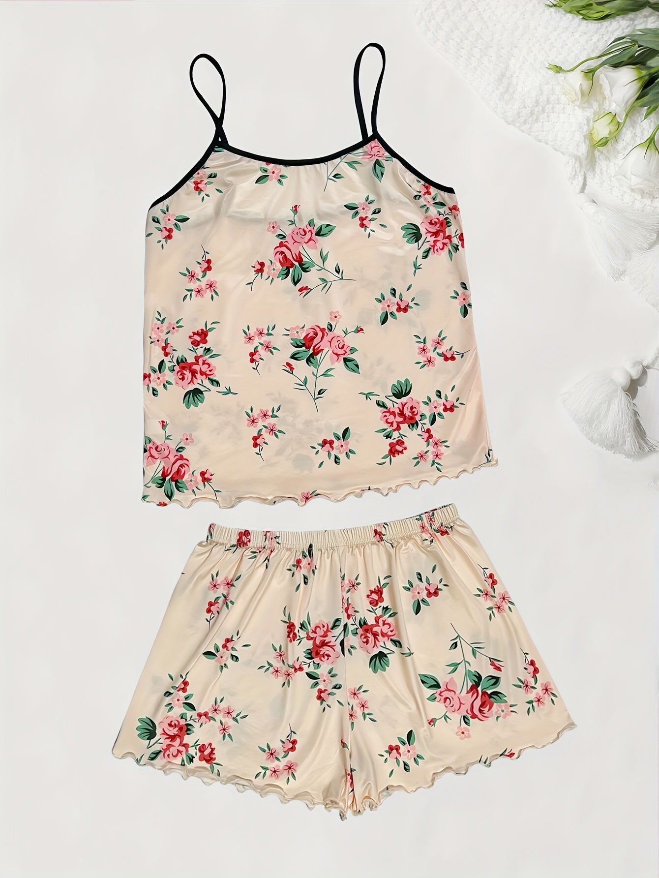 Floral print short pajama set