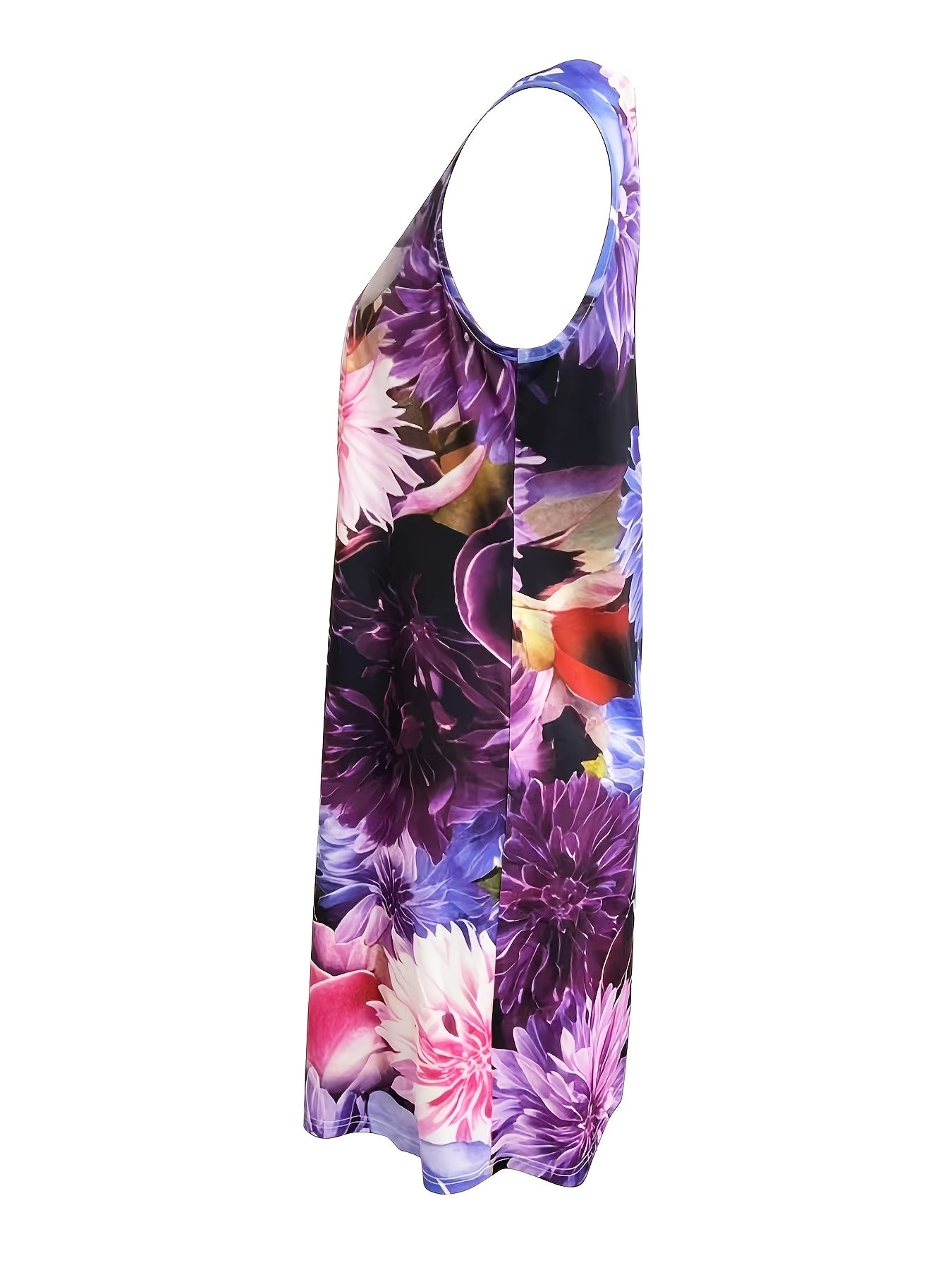 Floral print sleeveless dress